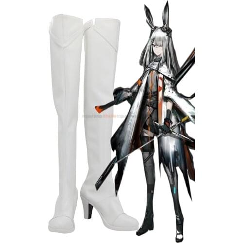 Frost Nova High Heel Shoes Cosplay Game Arknights Frost Nova Cosplay Boots White Shoes Custom Made