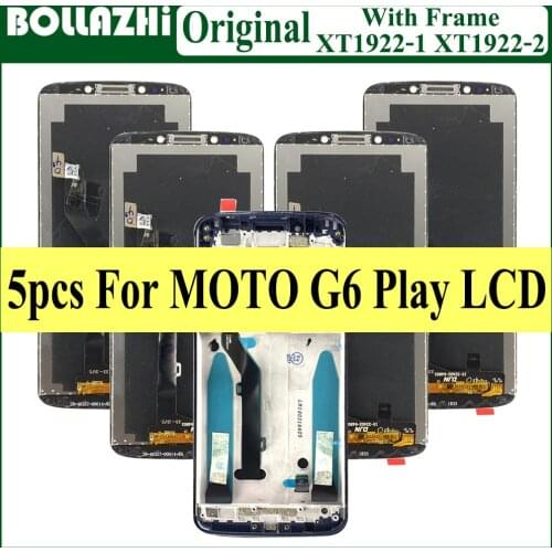 Lot 5 Pcs Original Display For Motorola Moto G6 Play LCD Display With Frame Touch Screen For Moto XT1922 Mobile Phone LCD