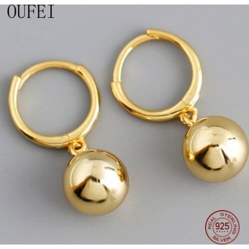 OUFEI 925 Sterling Silver Drop Earrings 8mm Beads Round Earrings Charm Fashion Simplicity Drop Earrings 2020 New Jewelry