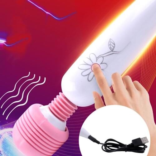 Rechargeable Magic wand Vibrator Massage Stick AV Masturbation powerful vibrating Women G Stick stimulate Utensils big Ball Lady