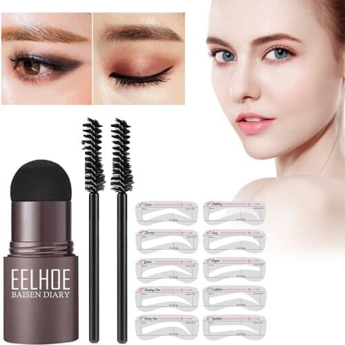 Portable Eyebrow Seal And Eyebrow Powder Set Non-marking Waterproof Sweatproof Long Lasting Eyebrow Enhancers Makeup Tool TSLM1