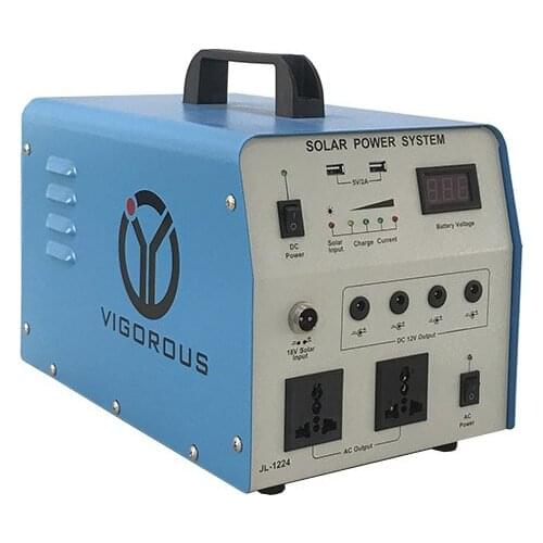 Portable Solar Generator 300W System Outlet With Built In Lead Acid For Camping