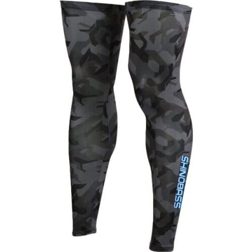 SHINOBASS Summer Comfortable Leg Guard Camouflage Ice Silk Leg Cover Fishing Leg Sleeve Anti-UV Cool Outdoor Sports Leggings