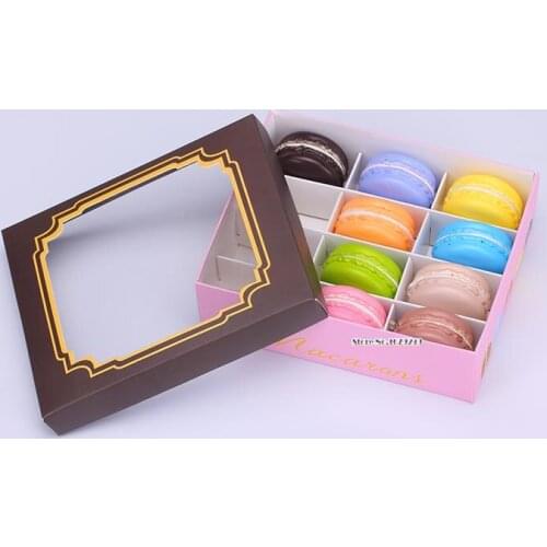 Blue macaroon Packing box, 12 grains macaroon Candy Macaroon boxes Cookie Packing boxes 50pcs/lot