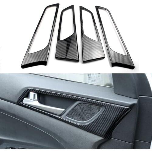 Carbon Fiber Style Inner Door Handle Cover Trims Interior Accessories for Hyundai Tucson 2016-2020