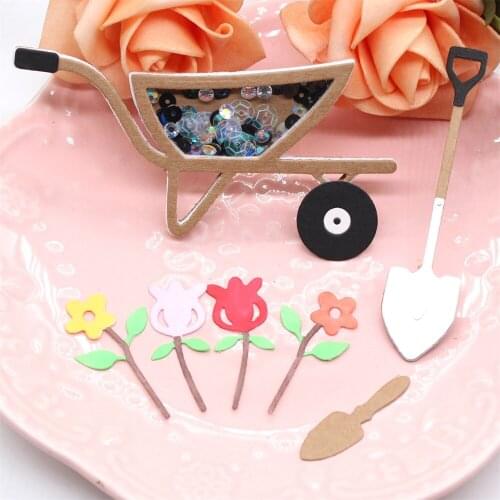 ZFPARTY Wheelbarrow Shaker Metal Cutting Dies Stencils for DIY Scrapbooking Decorative Embossing DIY Paper Cards