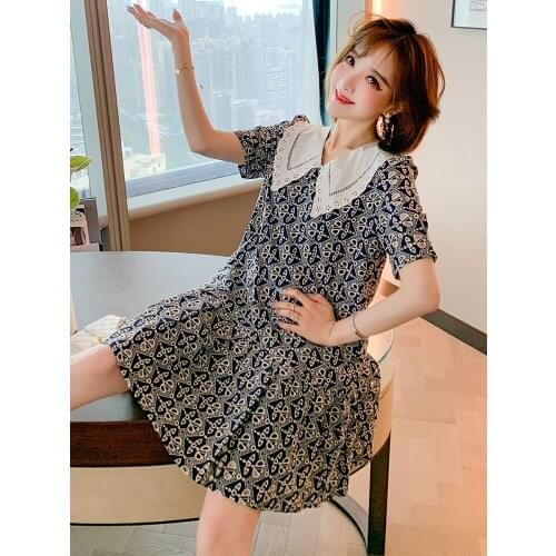 Hollow out embroidery relaxed falbala female new summer dress