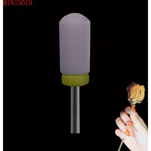 10 pcs Pink Ceramic Nail Drill Bit - Large Smooth Top Bit