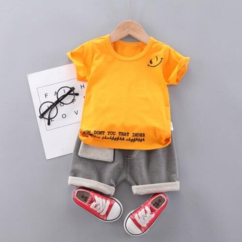2021 Baby Boys Clothing Sets Summer Toddler Clothes Outfits Cotton T-Shirt +Shorts 2pcs Suits Clothes Girls Childrens Wear