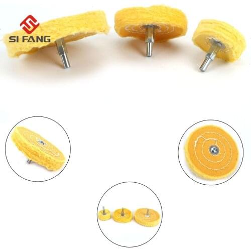 3pcs 2/3/4inch Buffing Polishing Pad for Metal Cloth Sanding Deburring Wheel Pad for Rotary Tool Polishing Tool Shank 6mm