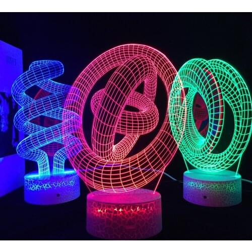 3D Illusion Hologram LED Night Lamp for Living Room Decor Baby Bedroom Night Light Touch Sensor Colorful Nightlight Dropship
