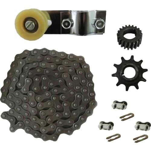 415 Chain&Chain Tensioner&Drive Sprocket Fits 49/66/80cc 2 Stroke Motorized Bicycle