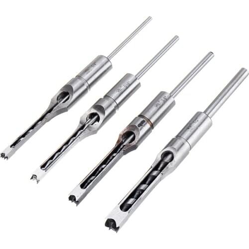 6.35/7.94/9.5/12.7mm Woodworking Square Hole Drill Bit Mortising Chisel 1/4 to 1/2 Inch - 3/8