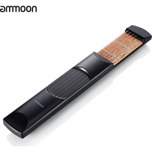 Ammoon Portable Pocket Acoustic Guitar Practice Tool Gadget Chord Trainer 6 String 6 Fret Model for Beginner