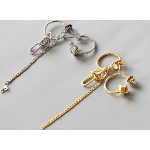 European and American asymmetric Earrings women long Tassel Earrings Fashion temperament Earrings