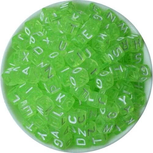 Free shipping (sold per lot of 200) Mixed Multicolor Alphabet & Letter "A-Z" Acrylic Beads Cube Charms DIY Beads 6x6mm