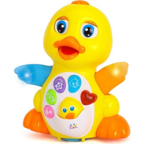 Big Yellow Duck Electric Pet Toy Childrens Card Lights Flashing Rocking Music Early Education Toys Baby Safe And Fun Smart Toys