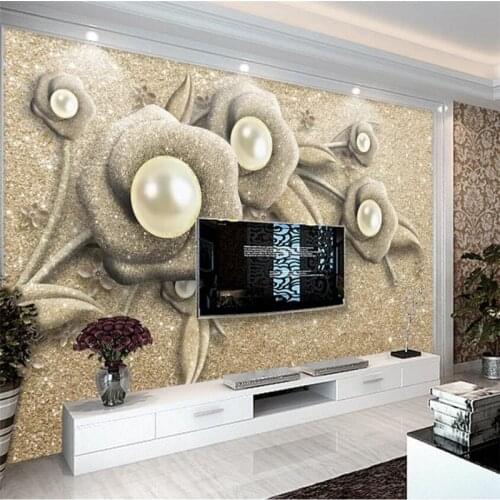 Beibehang Customized large murals, stylish home decoration, exquisite three-dimensional jewelry, flower wall wallpaper