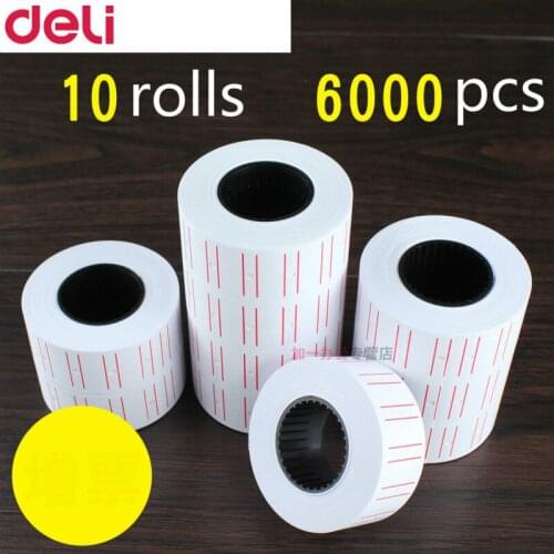 Deli 3210 Paper Tag Price Label Sticker Price Label Sticker Single Row for Price Gun Suitable for Grocery 10 Rolls for Labeler