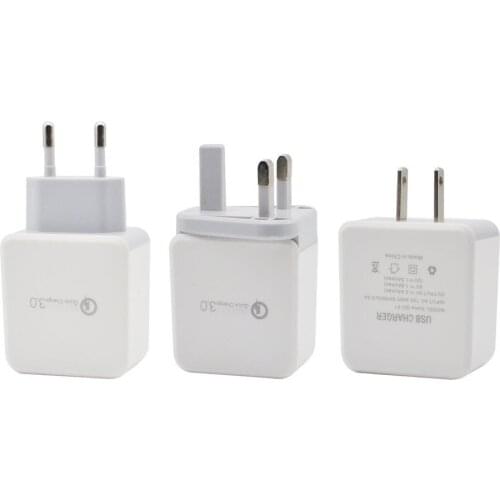 3 Ports Quick Charger QC 3.0 30W USB Charger UK /US/EU Plug For iphone XS Max XR ipad For Samsung Fast Charger QC3.0 Plug #SYS