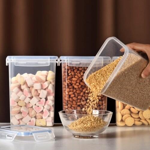 Household Grains Cans Food Storage Container Fresh-Keeping Storage Box Plastic Container Dry Goods Sealed Cans Kitchen Organizer