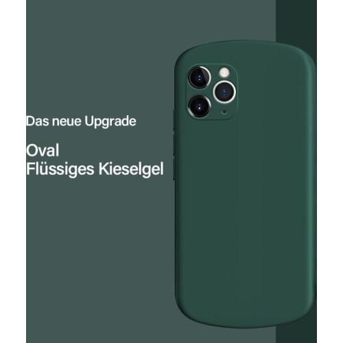 Ultra-thin Liquid Silicone All-inclusive Camera Phone Case For iPhone 11 Pro Max SE XS XR X 8 7 6 Plus Cute Oval Soft Cover