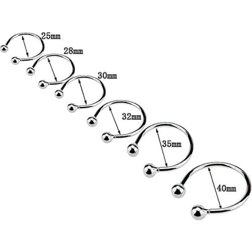 Dual Ball Stainless Steel Cock Head Glans Penis Ring Sex Increase Orgasm Sex Products for Men