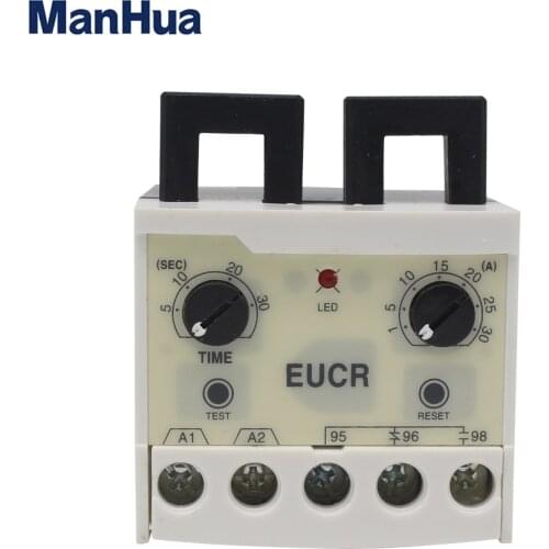 EUCR-30N 5-30A electronic overload relay overload phase loss protection relay independently adjustable starting trip delay