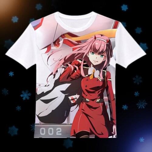 Darling in the FranXX T-shirts Anime ICHIGO ZERO TWO Cosplay T shirt Casual Breathable Tops Tees New