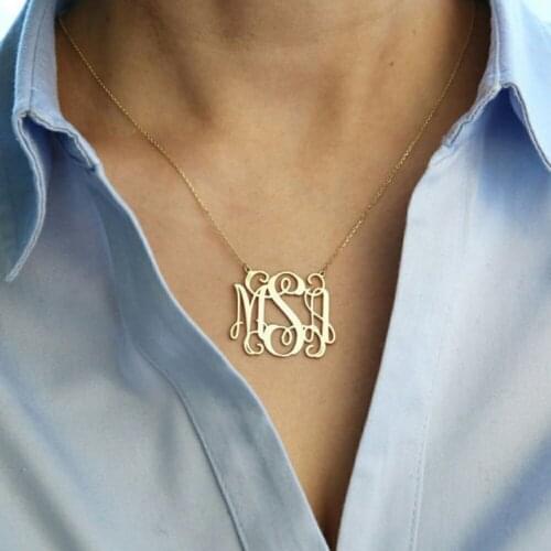 Customized Monogram Necklace Name Necklace Custom Letter Necklace Gifts For Christmas Gift