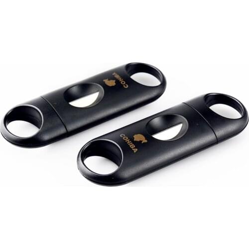2021 New COHIBA V-Cut Cigar Cutter Scissors Sharp Stainless Steel Cigar Guillotine Pocket Clipper Gadget Cigar Accessories