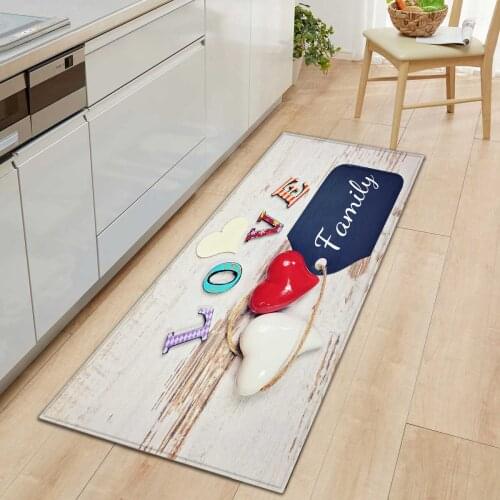 Love Kitchen Floor Mats Carpets Non-slip Entrance Door Mats Flannel Welcome Carpet In The Living Room Doormat Hallway Bath Mat