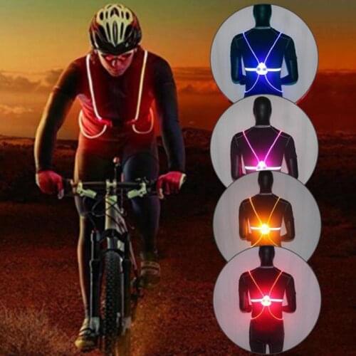 Multipurpose High Visibility 360 Reflective LED Flash Bike Vest Adjustable Cycling Running Vest Outdoor Safety Vest Wholesale 7