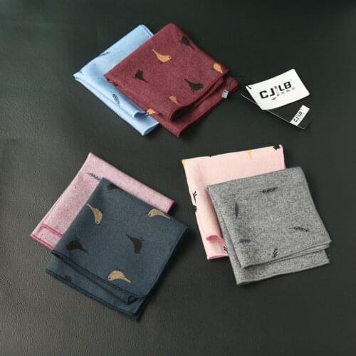 Mens and women fashion casual suit handkerchiefs pocket square cotton cartoon 24x24cm 10pcs/lot