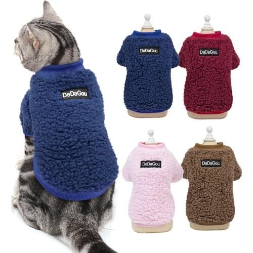 Soft Dog Cat Clothes Winter Warm Pet Puppy Kitten Clothes Hoodies French Bulldog Cat Coat Jacket Vest For Small Medium Dogs Cats