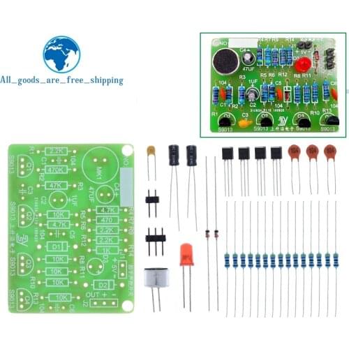 TZT Electronic Acoustic Clap Control Switch DIY Kit Sound Sensor Electronic Circuit DIY Suit Integrated PCB Module