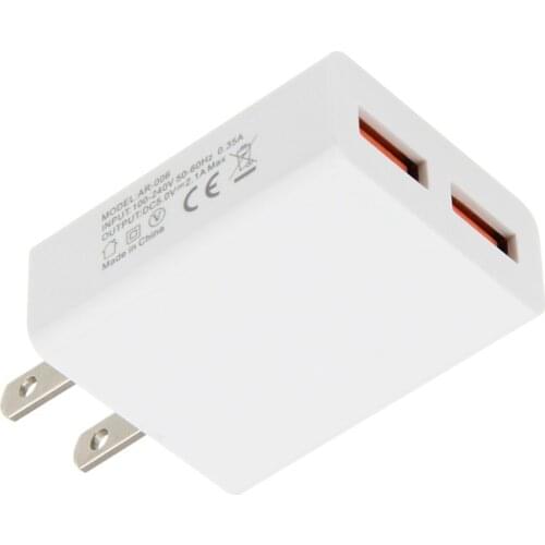 Portable Dual USB Charger 5V 2.1A For iPhone 11 X 8 7 6 US Plug Fast Wall Travel Charger Adapter for Samsung S9 S8 Xiaomi