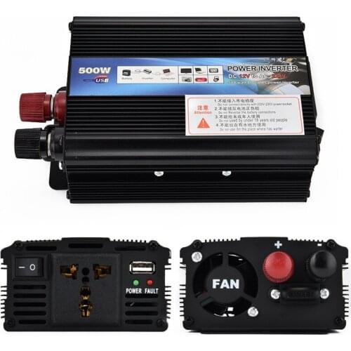Car Inverter 500W DC 12 V to AC 220 V Professional Power Inverter Charger Transformer Vehicle Power Inverter Power Switch