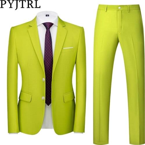 Мужские деловые костюмы PYJTRL China At AliExpress