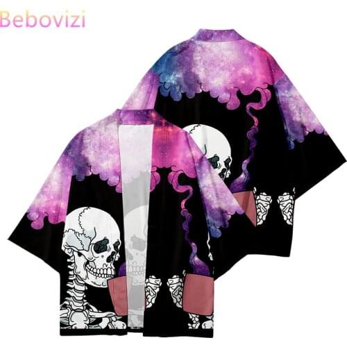 Plus Size 6XL 5XL 4XL 3XL XXL Skull Print Loose Japanese Cardigan Women Men Harajuku Kimono Cosplay Tops Blouse Yukata Clothing