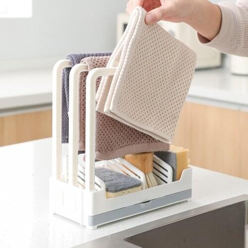 Kitchen Sink Storage Drain Rack Household Sponge Towel Holder Bathroom Soap Shelf