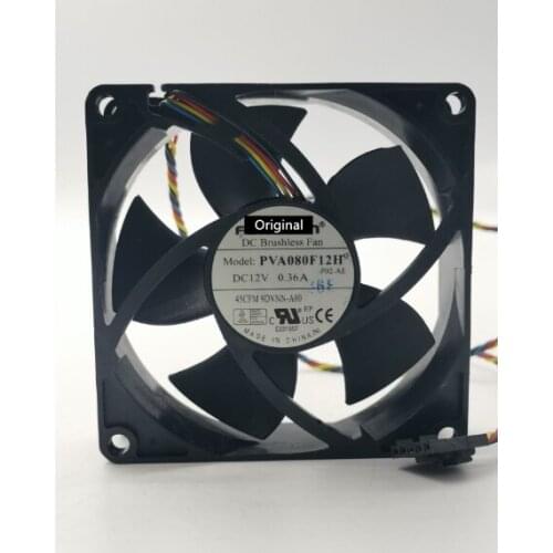 Original 100% working ForFoxconn PVA080F12H DC 12V 0.36A 80x80x20mm 4-Wire Server Cooling Fan