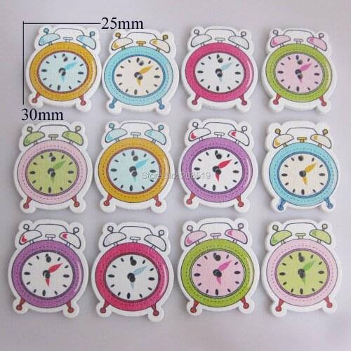 WBNKLN Fashion Buttons Clock Design mix 100pcs 3cm wood buttons children shirt sewing supplies