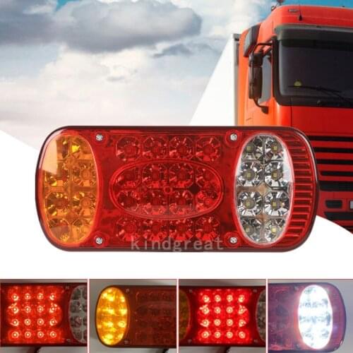 Kindgreat 2pcs 12V 32 LED Car Truck Rear Tail Light LED Four-In-One Brake Tail Light Suitable For Trailer Truck Caravan Van UTE
