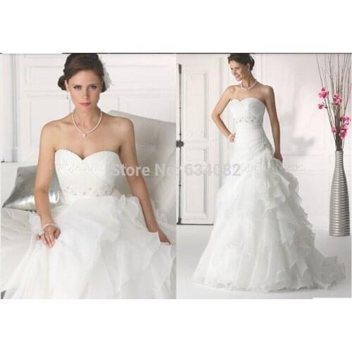 Free shipping 2018 new design beading floor-length bridal gown custom white sweetheart bridal gown mother of the bride dresses