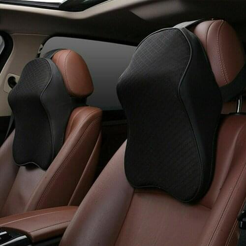 1PC Car Styling Seat Headrest Pad Memory Foam Pillow Head Neck Rest Support Cushion Black for VW Toyota Peugeot