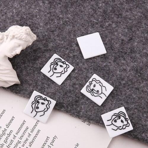 10pcs Fashion Art Abstract Earrings Face Matisse Figure Line Acrylic Carving Patch Statement drop Earrings For Women Accessories