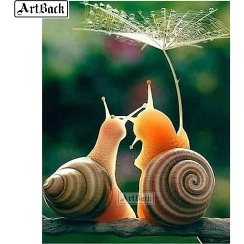 5d diamond painting snail couple full square / round animal diamond embroidery diy diamond mosaic cross stitch