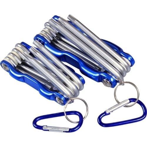 7/8-piece Installation Foldable Hexagon Wrench Screwdriver Kit with Allen Wrench Metal Material Portable Drive Tool Kit