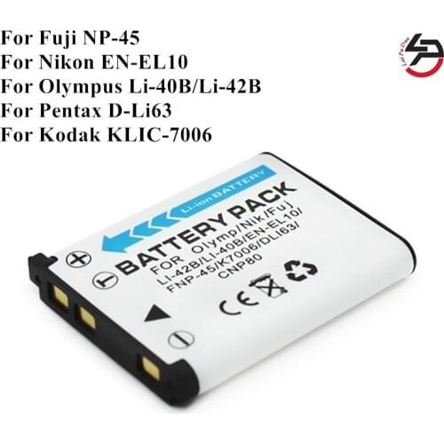 900mah 100% brand new Replacement Camera Battery For Kodak LI-40B LI-42B NP-45 EN-EL10 D-LI63 CNP80 KLIC-7006 D-LI108 NP45 NP 45